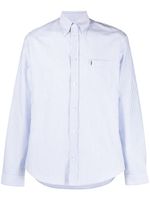 Mackintosh chemise BLOOMSBURY rayée à patch logo - Bleu