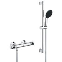 GROHE Precision Flow QuickFix Doucheset - douchekraan thermostatisch - met koppelingen - met glijstangset - 60cm - met handdouche - 1 straalsoort - chroom 34800001 - thumbnail