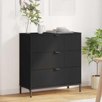 Dressoir met lade Zwart 79.5 x 33 x 82 cm Bewerkt hout