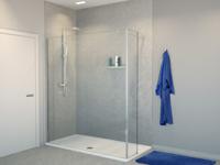 Balmani Modular inloopdouche met vaste zijwand 160 x 200 cm helder glas glanzend chroom profiel - thumbnail