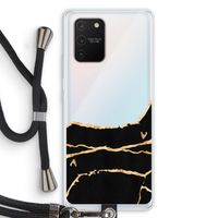 Gouden marmer: Samsung Galaxy S10 Lite Transparant Hoesje met koord