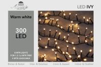 Led ivy 300l/8m warmwit 4m aanloopsnoer zwart/ip44 Anna's collection - Annas collection