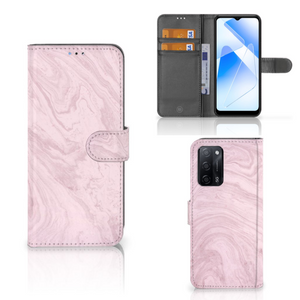 OPPO A16/A16s/A54s Bookcase Marble Pink - Origineel Cadeau Vriendin