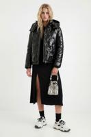 Oversized gewatteerd jack van vinyl - BLACK - M