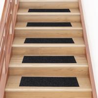 VidaXL Trapmatten zelfklevend 15 stuks 76x20 cm zwart rechthoekig VidaXL Trapmatten zelfklevend 15 stuks 76x20 cm zwart rechthoekig