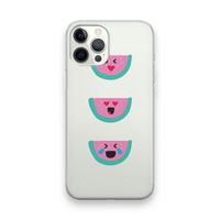 Smiley watermeloen: iPhone 12 Pro Max Transparant Hoesje