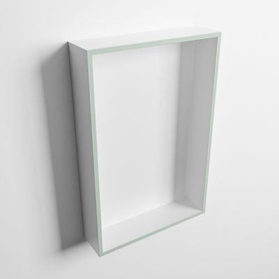 MONDIAZ EASY Nis 44,5x29,5cm in solid surface kleur Greey | Talc. 1 vak geschikt voor in- of opbouw