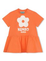 Kenzo Kids robe courte évasé à logo imprimé - Orange - thumbnail