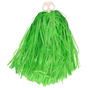 Cheerballs/pompoms - 1x - groen - met franjes en ring handgreep - 28 cm