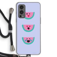 Smiley watermeloen: OnePlus Nord 2 5G Transparant Hoesje met koord