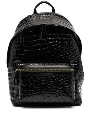 Giuliano Galiano sac à dos à effet peau de crocodile - Noir