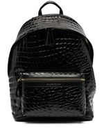 Giuliano Galiano sac à dos à effet peau de crocodile - Noir