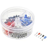 TRU COMPONENTS TC-11599328 Assortiment adereindhulzen 0.5 mm², 0.75 mm², 1 mm², 1.5 mm², 2.5 mm² Deels geïsoleerd Wit, Grijs, Rood, Zwart, Blauw 400 stuk(s)