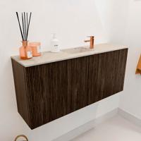 Toiletmeubel Mondiaz Joya Dlux | 90 cm | Meubelkleur Walnut | Faye wastafel Frappe Wasbak Midden | 1 kraangat