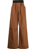 Raf Simons pantalon ample à taille froncée - Marron