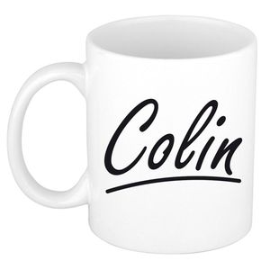 Colin voornaam kado beker / mok sierlijke letters - gepersonaliseerde mok met naam - Naam mokken
