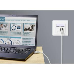 Renkforce RF-5266146 RJ45 Netwerkkabel, patchkabel CAT 6A S/FTP 10.00 m Grijs Slimline, Flexibel, Snagless, Vlambestendig 1 stuk(s)