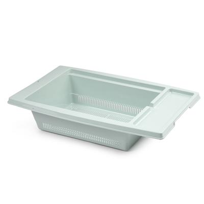 Plasticforte Keuken gootsteen vergiet - kunststof - afdruiprek - 43 x 27 x 10 cm - mintgroen