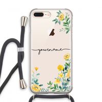 Gele bloemen: iPhone 7 PLUS Transparant Hoesje met koord