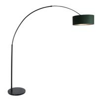 Steinhauer BooglampSparkled zwart met velours groene kap - 8127ZW