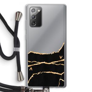 Gouden marmer: Samsung Galaxy Note 20 / Note 20 5G Transparant Hoesje met koord