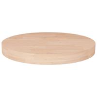 Tafelblad rond Ø50x4 cm onbehandeld massief eikenhout