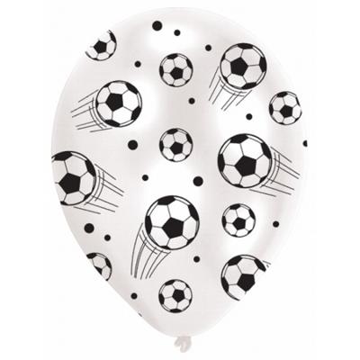 Voetbal ballonnen - 6x - 27,5 cm - voetballen thema - versiering