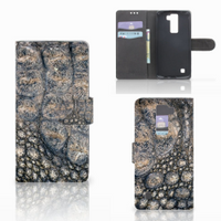 LG K8 Telefoonhoesje met Pasjes Krokodillenprint - thumbnail