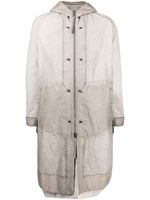 Boris Bidjan Saberi faded-effect hooded parka - Gris - thumbnail