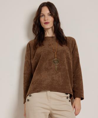 rib velvet top met ketting rib velvet top met ketting