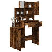 Kaptafel met kastje 80x35x132 cm gerookt eikenkleurig