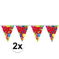 Vlaggenlijn 85 jaar - 2x - 10 meter - plastic - Leeftijd versiering - 85e verjaardag