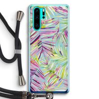 Tropical Palms Blue: Huawei P30 Pro Transparant Hoesje met koord