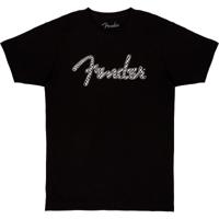 Fender Spaghetti Wavy Checker Logo T-shirt, Black, S