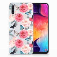 Samsung Galaxy A50 TPU Case Butterfly Roses - thumbnail
