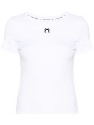 Marine Serre t-shirt à broderies Crescent Moon - Blanc