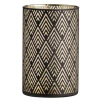 15% korting - Leen Bakker - Waxinelichthouder Strauss - /goudkleur - Ø10x15 Cm - Glas - Zwart