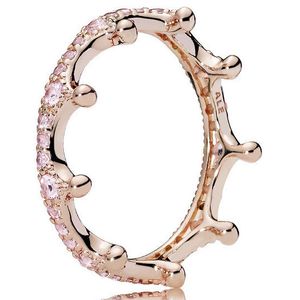 Pandora Rose 187087NPO Ring Crown zilver rosékleurig Maat 56