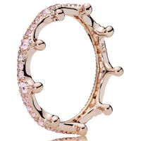 Pandora Rose 187087NPO Ring Crown zilver rosékleurig Maat 56