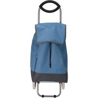 Boodschappen en losse spullen trolley - inhoud 30 liter - blauw - met wielen - thumbnail