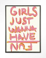 Urban Cotton Wandkleed 'P.S Written By A Girl' 145 x 190cm in Floating Frame - black