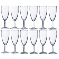 Champagneglazen - 12x stuks - transparant - glas - 150 ml - cava - mousserende wijn - glazen