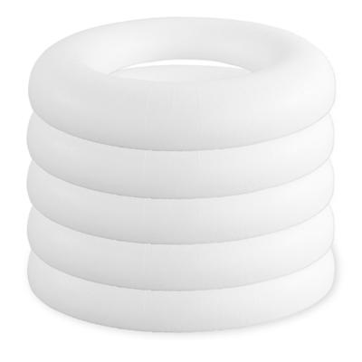 Piepschuim ring/krans - 5x - plat - wit - 35 cm - styropor - hobby figuren - DIY - knutselen