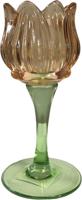 Theelichthouder Tulip rz/fuch/geel/amb glas II - Van der leeden - thumbnail