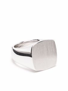 Tom Wood bague Cushion Satin à design carré - Argent