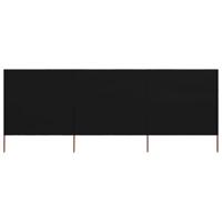Windscherm 3-panelen 400x160 cm stof zwart
