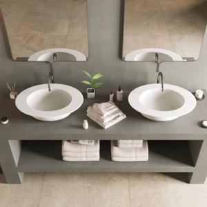 Wastafel Ideavit Solidcap 2.0 Opbouw 60x45x15.5 cm Solid Surface Mat Wit