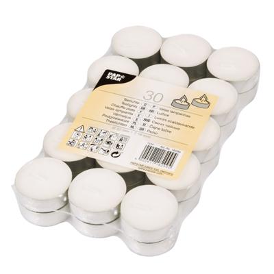 Waxinelichtjes/theelichten - 30x stuks - 4 branduren - geurloze kaars