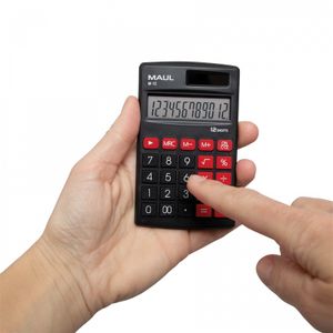 MAUL M 12 calculator Pocket Rekenmachine met display Zwart, Rood