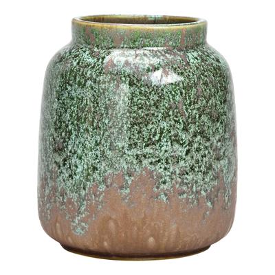Vaas van porselein Groen/Taupe (B/H/D) 13x16x13cm